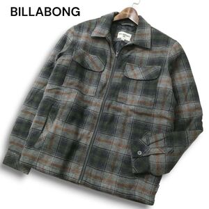 BILLABONG ビラボン 秋冬 裏地キルティング★ チェック柄 ワーク シャツ ジャケット ブルゾン Sz.S メンズ　C4T11162_C#N