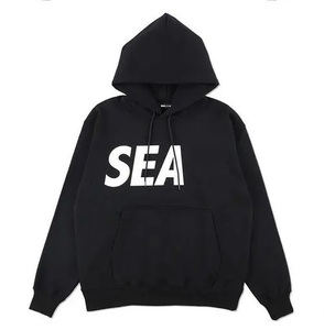 新品 WIND AND SEA BIG LOGO HOODIE ロゴ パーカー ブラック L ウィンダンシー WDS