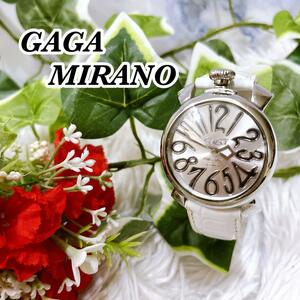 送料無料　GAGA MIRANO ガガミラノ 腕時計 2025 マヌアーレ40 シルバー　メンズ　レディース　レザー　ベルト