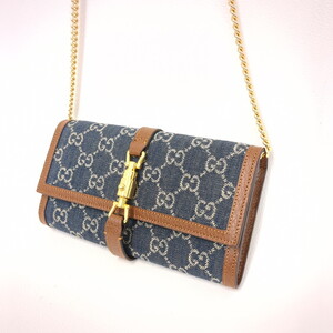 GUCCI　チェーンウォレット　652681　ジャッキー　GGジャガード　◆3115/登呂店