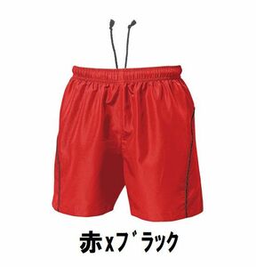 新品 バレーボール メンズ パンツ 赤xブラック Lサイズ 子供 大人 男性 女性 wundou ウンドウ 1680 送料無料