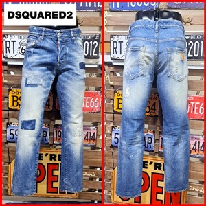 ディースクエアード　Dsquared2　小窓リペア加工　デニム　ジーンズ　46