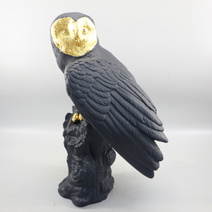 1円〜 Lladro リヤドロ フクロウ ボールド・ブラック Owl Black-Gold 限定版 箱付き 陶器人形 フィギュリン N16-2702757【O商品】