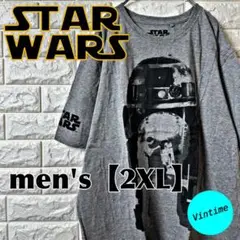 S73【STAR WARS】プリントTシャツ【メンズ2XL】グレー