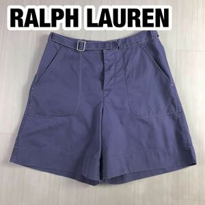 RALPH LAUREN ラルフローレン キュロットスカート 7 パープル ベルト ボタンフライ