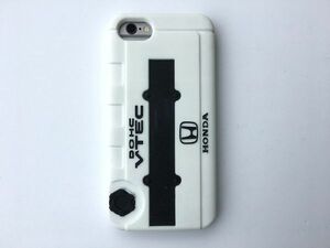 iPhone7S/7、iPhone6S/6用 シリコンケース HONDA B16エンジンカムカバー形　ホワイト　検 シビック CIVIC TYPE-R DOHC VTEC