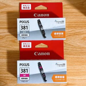 【未使用】 Canon/キヤノン 純正品 BCI-381 GY M 2個セット グレー マゼンタ 期限切れ キャノン PIXUS