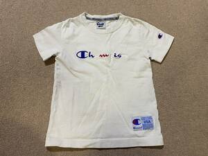 激安! champion KIDS チャンピオン キッズ ホワイト 半袖 Tシャツ 120 ユニセックス 男女兼用 トップス シンプル 白 定番/AS