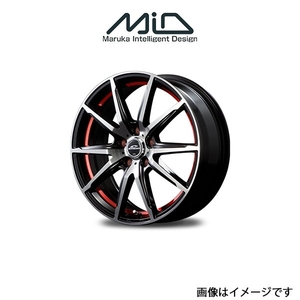 MID シュナイダー RX 02 アルミホイール 1本 エルグランド 52系(16×6.5J 5-114.3 INSET53 ブラックポリッシュ/レッド)SCHNEIDER