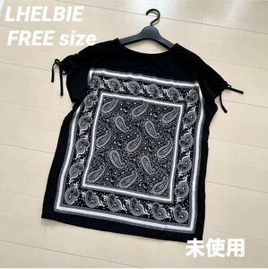 [未使用] LHELBIE バンダナ柄　フレンチスリーブカットソー　プルオーバー　トップス　半袖Tシャツ