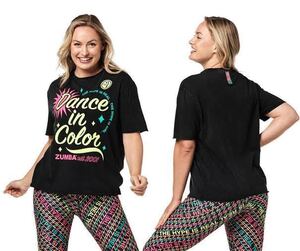 Zumba Dance In Color Top ズンバウェア　ダンス　Tシャツ　ブラック黒