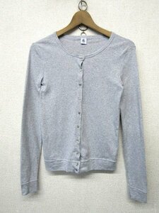 V1885：PETIT BATEAU プチバトー カーディガン 灰 S レディース 長袖シャツ 羽織 ブラウス:5