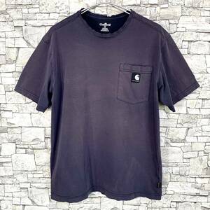 carhartt カーハート ロゴポケット半袖Tシャツ カットソー Work-Dry グレー M