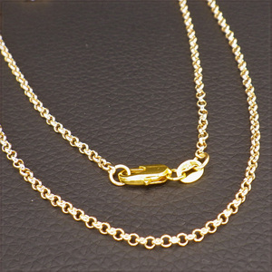 [NECKLACE] 18K Gold Filled Circle Chain ラウンド サークル 丸アズキ チェーン ローズ ゴールド ネックレス 2x600mm (5g) 【送料無料】