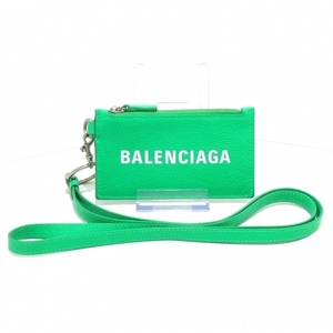 バレンシアガ BALENCIAGA コインケース 594548 - レザー グリーン カード入れ付き 美品 財布