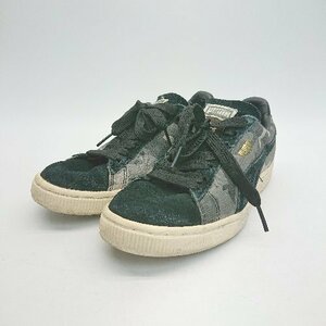 ◇ PUMA プーマ キッズ スエード調 カモフラ スニーカー サイズ22.5 ブラック メンズ E