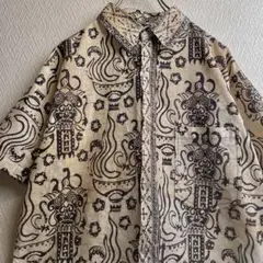 古着 レトロ シャツ 柄シャツ ガラシャツ 総柄 半袖