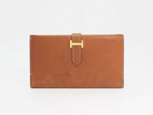 ◇【HERMES エルメス】ベアン 財布 ゴールド/ゴールド金具