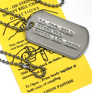 DP-024 名言格言 DOGTAG ドッグタグ 失敗を恐れるな.失敗なんてないんだ USA 新品