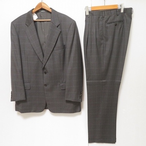 #axc アクアスキュータム Aquascutum シングルスーツ グレー S2B チェック 日本製 メンズ [910005]