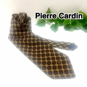 【美品】Pierre Cardin ピエールカルダン ネクタイ ブラック 黄色