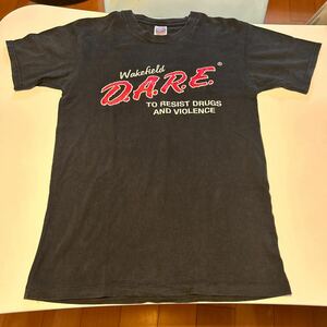 D.A.R.E. ドラッグ乱用予防教育 半袖プリントTシャツ サイズXL ブラック