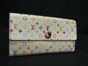 1円 LOUIS VUITTON ルイヴィトン M93744 モノグラムマルチカラー ポルトフォイユ サラ 二つ折り 長財布 ウォレット アイボリー系 FL3060