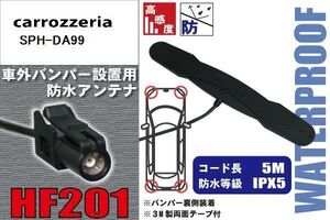 防水アンテナ フィルムレス カロッツェリア carrozzeria 用 SPH-DA99 車外取り付け バンパー 裏設置 フロントガラス 車 アンテナケーブル