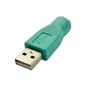 【vaps_7】PS/2 to USB変換アダプター 《グリーン》 PS/2メス-USB A オス 送込