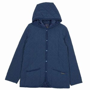 ラベンハム LAVENHAM クレイドン ドット柄 フーディ ジャケット アウター コーデュロイパイピング ネイビー サイズ36 WA-AW05