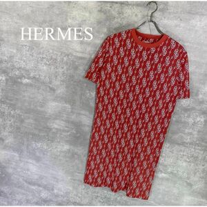 『HERMES』エルメス (36) 総柄ロング丈Tシャツ