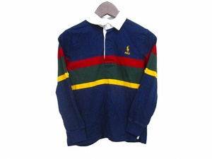 ポロ ラルフローレン POLO RALPH LAUREN ポロシャツ ボーダー ラガー ロゴ ラスタカラー マルチカラー 7 約130cm キッズ