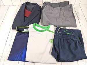 5og539/衣類■神奈川県立岸根高等学校■男子学生服 ブレザー制服 175A 上下セット+体操服【e11】