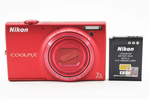 ★美品★ ニコン NIKON COOLPIX S6100 レッド コンパクトデジタルカメラ L860#3584