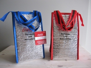 新品 コカ・コーラ アルミフェイス 保冷バック 未使用 保冷 ケース バックレッド ブルー セット キャンプ