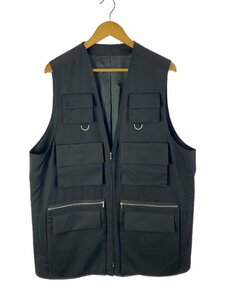 stein◆Oversized Multi Pocket Vest/S/ウール/BLK/無地/ST.792