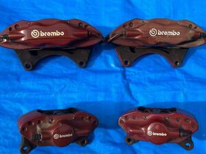 [中古]brembo 純正ブレーキキャリパー ランエボ10 cz4a ブレーキパッド ディクセル typeZ 動作品 ブレンボキャリパー フロント4potリア2pot