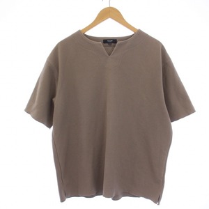 ビームスハート BEAMS HEART ドライタッチ スリットネックTシャツ カットソー 半袖 M 茶 ブラウン 42-04-0252-138 /BM メンズ