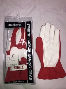 ★新品未使用　FET３Dライトウエイトレーシンググローブ　RED/WHT XLサイズ