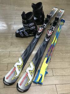 ☆★☆２０２５スタートセール！Ｎ290メンズカービング4点セット板 NORDICA GRANSPORTS 157ｃｍ/ 靴NORDICA 25-25.5ｃｍ/ POLE新品115ｃｍ