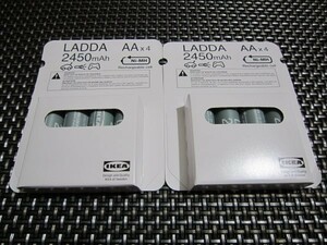 ☆必需品！新品未開封☆IKEA イケア LADDA ラッダ 充電式電池 HR6 AA (単3形) 1.2V 2450mAh 4ピース×2 大人気商品