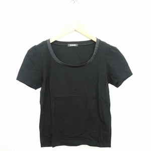 ユナイテッドアローズ UNITED ARROWS Tシャツ カットソー 丸首 無地 シンプル 綿 コットン 半袖 黒 ブラック /TT10 レディース