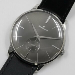 ユンハンス JUNGHANS 腕時計 マイスター 027/3503.00 黒文字盤 手巻き メンズ 中古 極美品 [質イコー]