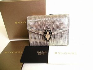 【未使用保管品】 ブルガリ BVLGARI セルペンティ フォーエバー カーフレザー 三つ折り財布 コンパクトウォレット メンズ レディース