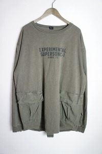 美品 AVIREXアヴィレックス フェードウォッシュ 長袖Tシャツ カットソー ロンT 6103532 カーキ1026N