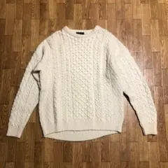 90s Carraig Donn フィッシャーマン ニット オフホワイトカラー