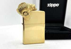 希少 ZIPPO ジッポー 限定品 スカルプチャー 鯉 立体 金メッキ ライター ゴールド