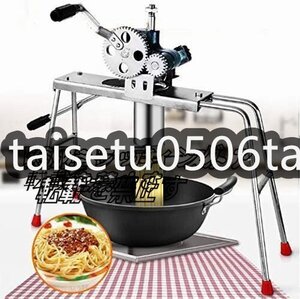 品質保証 手動製麺機 水洗える ステンレスそば/うどん/生パスタなど 家庭/業務用 10種類の麺先付き ダブルギア ダブルハンドル