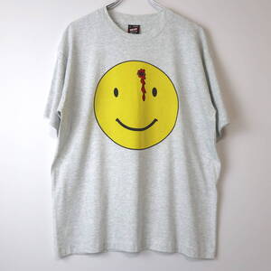 90s SMILE ぶち抜き Tシャツ スマイル vintage ヴィンテージ バンドT ゲームT アニメT 霜降り フォトT アメカジ プリント L