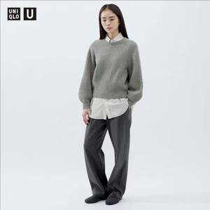 UNIQLO U ユニクロ ブラッシュドジャージーパンツ ダークグレー S パンツ グレー ユニクロユー ワイドパンツ